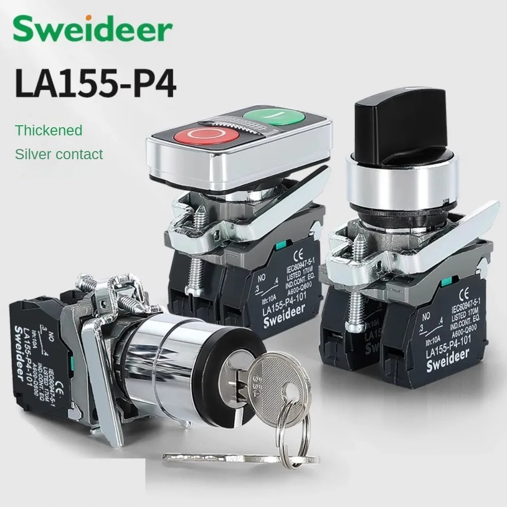 สวิตช์ลูกบิด 22 มม. XB4-BD21 BD33 BD23 BG21 BG33 1NO/2NO/1NO1NC 2/3 ตําแหน่งล็อคตนเองคีย์เลือกลูกบิด