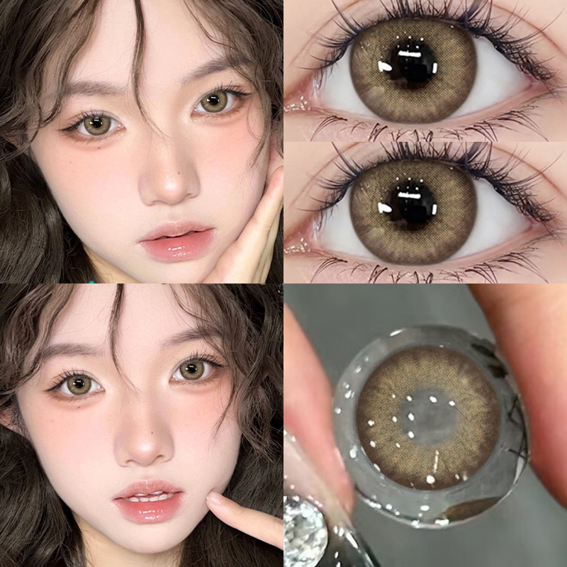 【COD】BALI คอนแทคเลนส์ เลนส์สไตล์ประจำวัน คอนแทคเลนส์สีกรองแสงคอนเทค Gray/Pink เลนส์บิ๊กอาย14.2mm