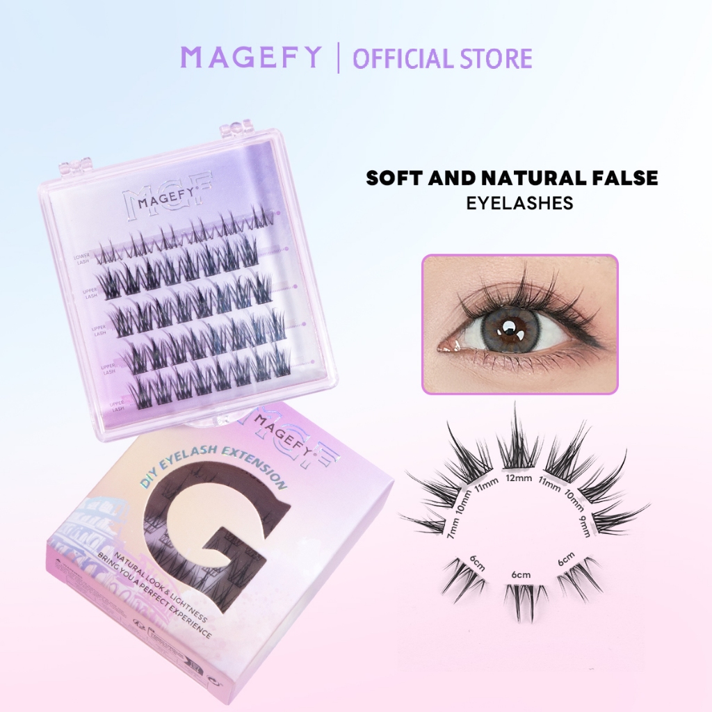 MAGEFY 3D ขนตาปลอมธรรมชาติ ต่อขนตา ขนตาล่าง ขนตาปลอมแบบช่อ กันน้ำได้ใช้ซ้ำได้ 70001