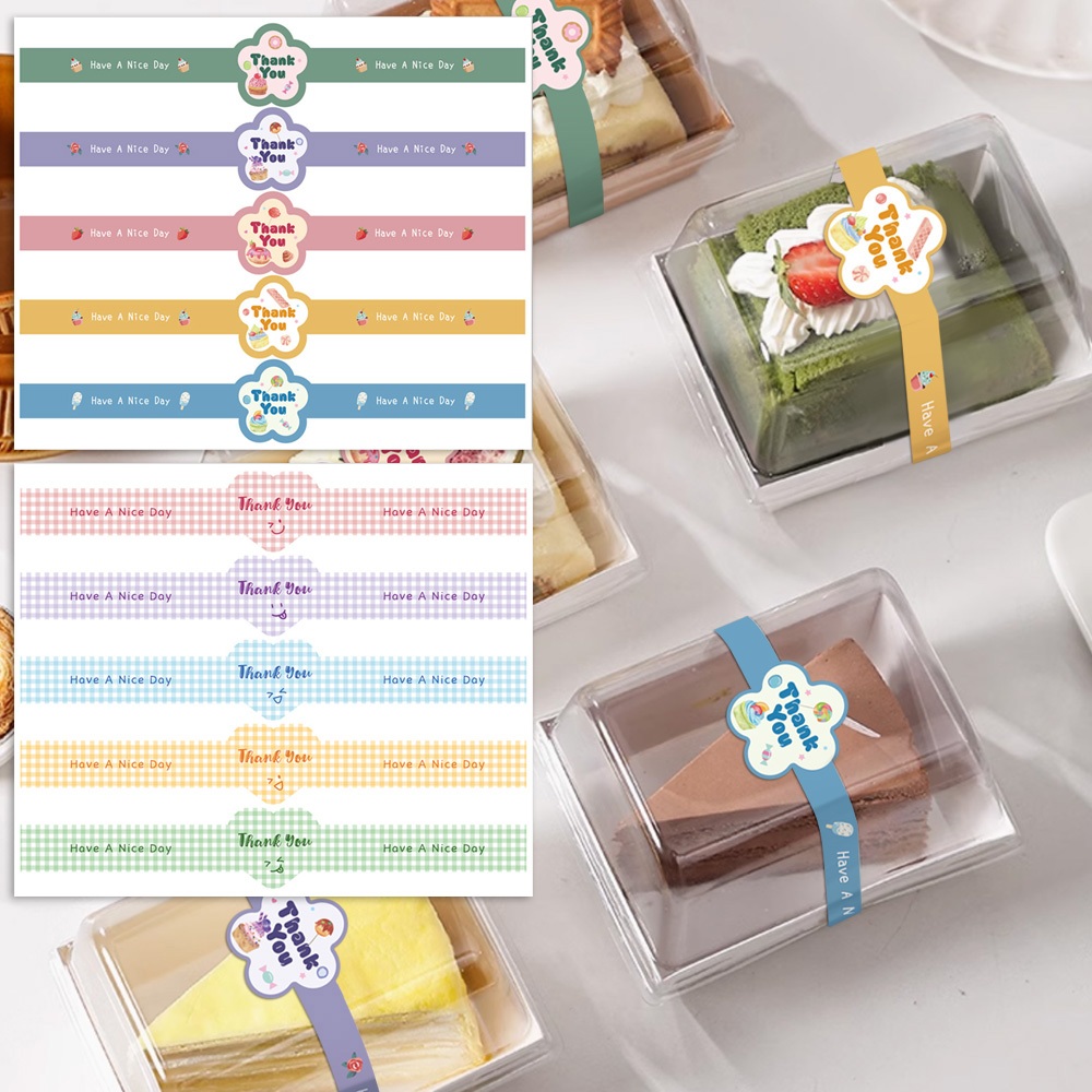 50 ชิ้น/แพ็คประณีตยาวสไตล์ขอบคุณสติกเกอร์ "มีวันที่ดี" ของขวัญเบเกอรี่บรรจุภัณฑ์ตกแต่งฉลากปิดผนึก