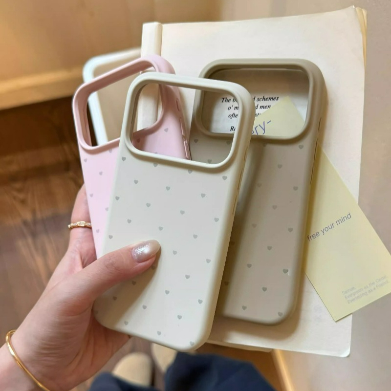 นุ่มสีลูกกวาดหัวใจรักเคสโทรศัพท์สําหรับ ไอโฟน for iphone 17  16 15 14 13 12 มือโปร สูงสุด บวกซิลิโคนกันกระแทกกันชนปกหลัง
