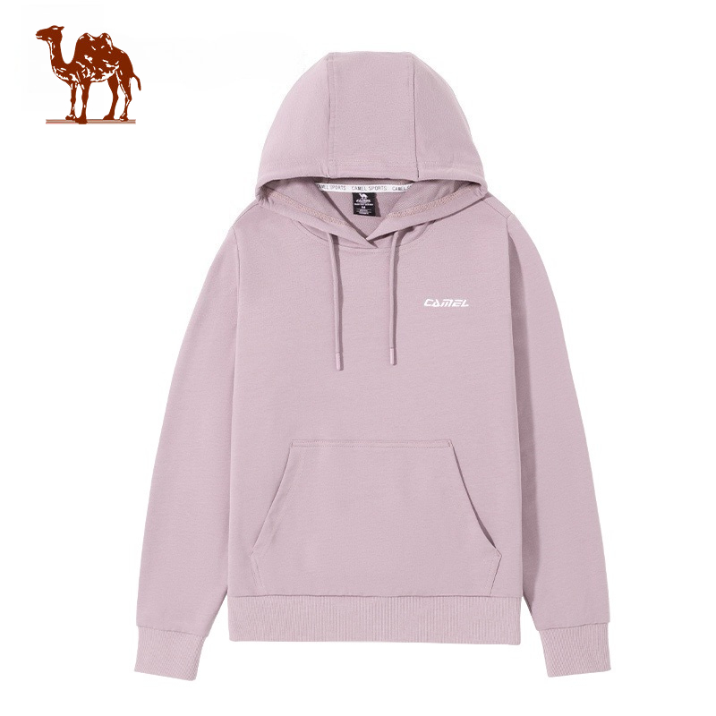 CAMEL CROWN เสื้อสเวตเตอร์ฮู้ดแขนยาวหลวมๆ สำหรับผู้หญิง