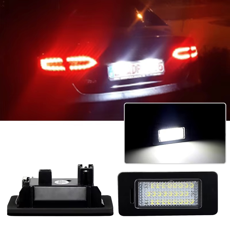 2 ชิ้นรถ LED ป้ายทะเบียนโคมไฟสําหรับ Audi A1 A3 S3 Q3 A4 S5 A6 S6 A7 Q7 สําหรับ Seat Alhambra Ateca 