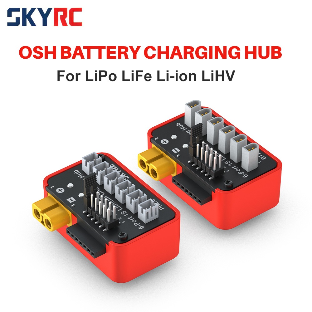 SkyRC OSH 6-Port PH2.0 / BT2.0 1S LiPo LiFe Li-ion LiHV แบตเตอรี่ฮับชาร์จอะแดปเตอร์แผ่นรองรับ B6neo 