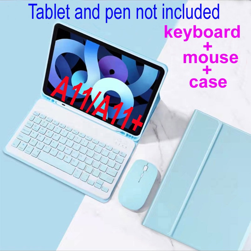 เคสพร้อมคีย์บอร์ดสําหรับ Samsung Galaxy Tab A11 8.7 8.7 นิ้ว/A11+ 11 A11 Plus 11 นิ้ว 2025 แม่เหล็กที่ถอดออกได้ไร้สายบลูทูธคีย์บอร์ดเมาส์ปลอก