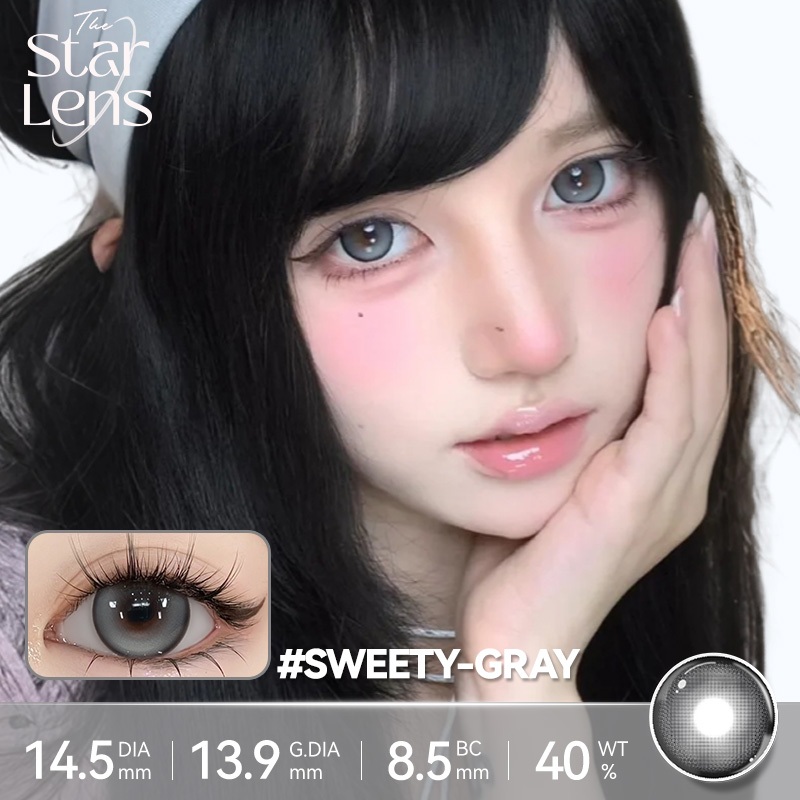 Starlens 2PCS DIA14.2-14.5mm คอนแทคเลนส์สีเทาเกรด 0.0-8.0 สําหรับ 6 เดือนใช้ - รูปที่ 3