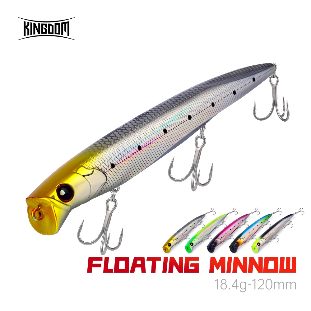 เหยื่อตกปลาFLOATING 120 มิลลิเมตร 18.4 กรัม สำหรับทะเลและแม่น้ำ ดีไซน์เหมือนปลาจริง ใช้งานได้ดี