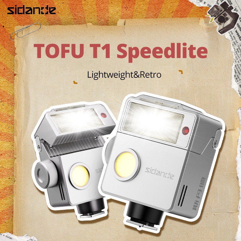 SIDANDE TOFU T1 Retro Speedlite กล้องแฟลช Universal Quick-release Hot Shoe สําหรับกล้อง SLR