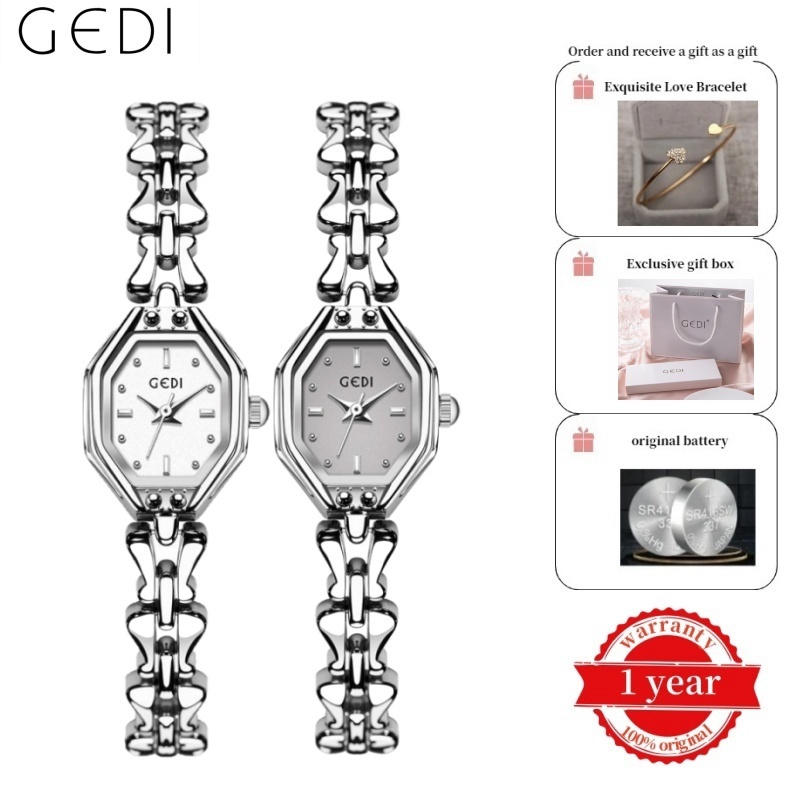 นาฬิกาผู้หญิง GEDI 14036 เข็มขัดเหล็ก