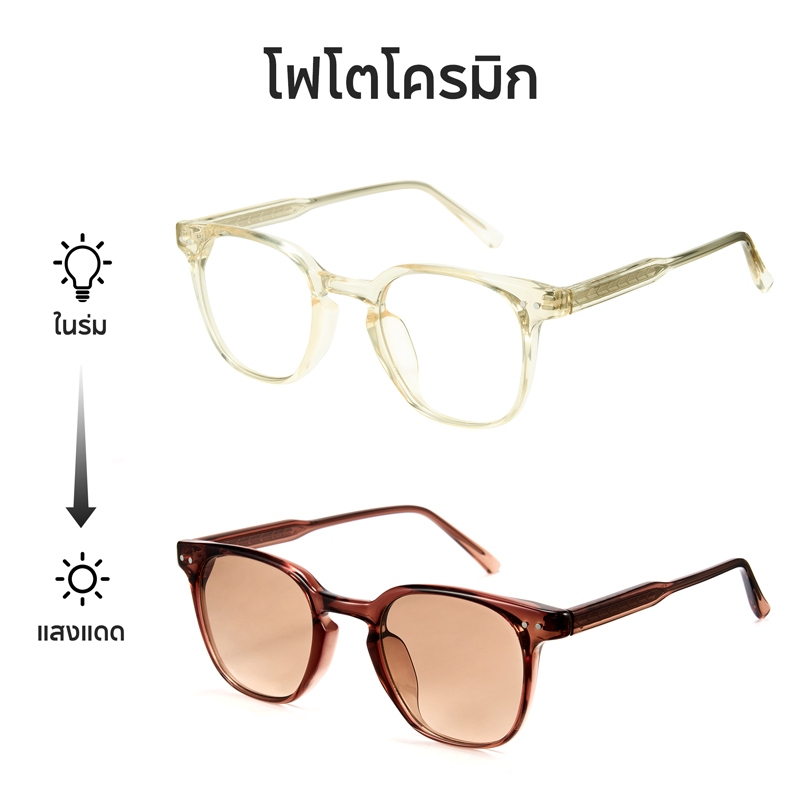Cyxus Photochromic Blue Light Blocking แว่นตารอบกรอบเกาหลี Acetate วัสดุ 8231