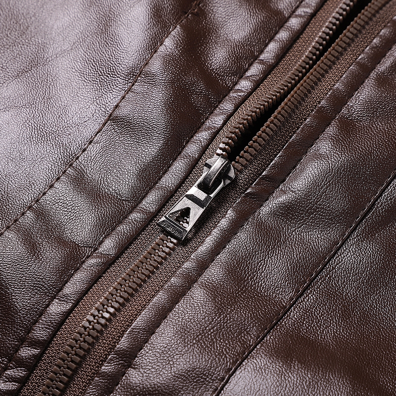 2025 สินค้าใหม่ฤดูหนาวขนแกะซับหนาแจ็คเก็ตหนังผู้ชายสบายๆอบอุ่นปกแฟชั่นแจ็คเก็ตทุกการแข่งขัน - รูปที่ 5