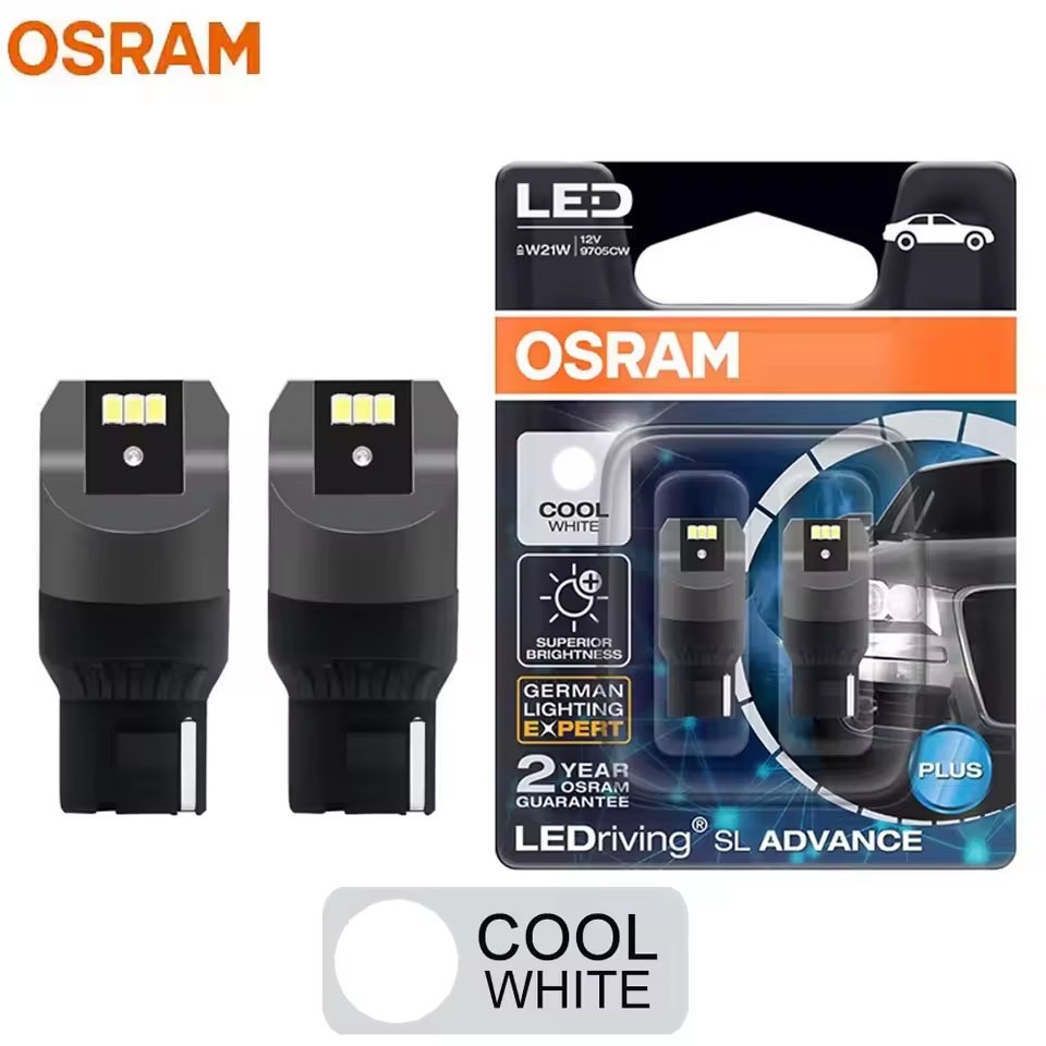 OSRAM LED T20 W21W 7440 6000K สีขาวไฟเลี้ยว LEDLEDriving SL Advance LED ย้อนกลับหมอกหลอดไฟ 9705CW