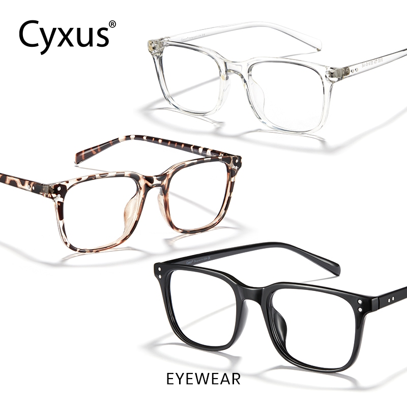 Cyxus แว่นกรองแสงสีฟ้าแว่นตาคอมพิวเตอร์ TR90 สําหรับการปิดกั้นหัว UV เลนส์โปร่งใส Unisex 8183