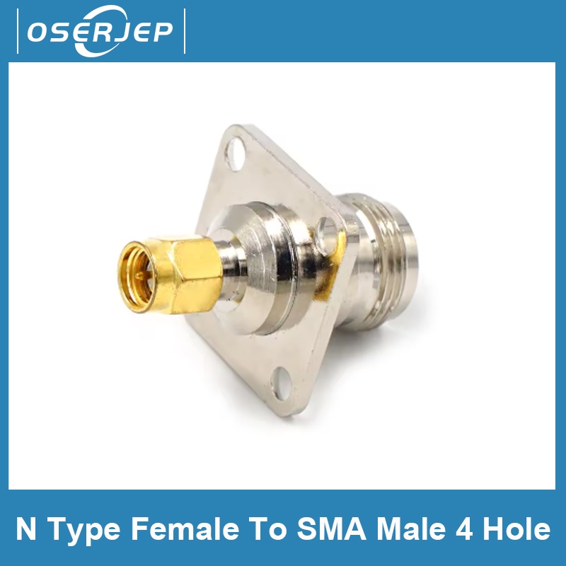 อะแดปเตอร์ทดสอบ แผงหน้าแปลน N Type Female เป็น SMA ตัวผู้ RF 4 รู 1 ชิ้น