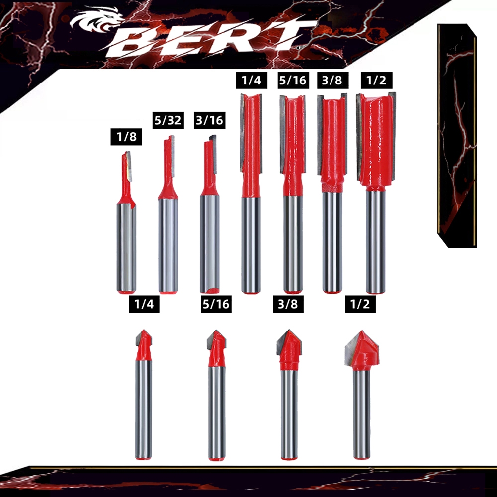 BERT🇹🇭｜1/4" 1/2" ดอกเร้าเตอร์งานไม้ ใช้กับ เครื่องเซาะร่อง เร้าเตอร์ ขุด แกะสลัก