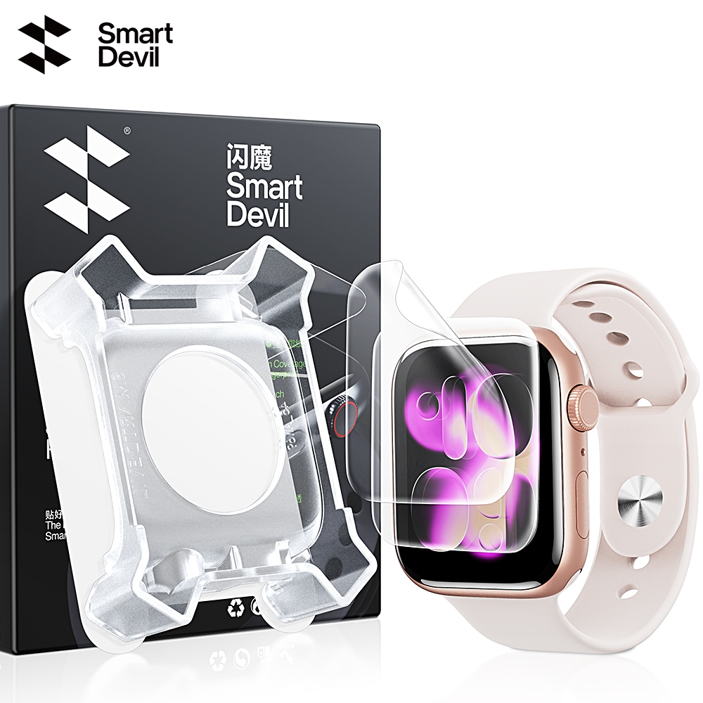 SmartDevil ป้องกันหน้าจอใสฟิล์มป้องกันสําหรับ Apple watch 8 7 6 SE ultra 5 4 41 มม.45 มม.49 มม. (ฟิล์มป้องกันแบบนุ่ม)