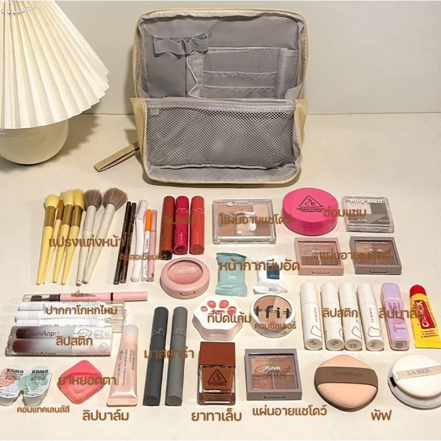 กระเป๋า 2 in 1 กันน้ำ หลายช่อง | กระเป๋าเครื่องสำอาง กระเป๋าเครื่องเขียนนักเรียน กระเป๋าเอนกประสงค์ - รูปที่ 7