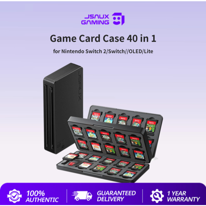 JSAUX กล่องเก็บตลับเกมส์ for Nintendo Switch 2  Game Card Case 40 in 1 ตลับเก็บแผ่นเกม เคสป้องกัน An