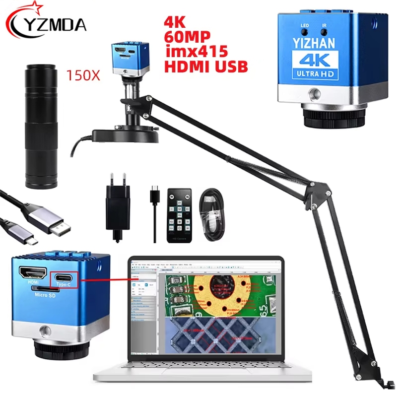 YIZHAN กล้องจุลทรรศน์แว่นขยาย Ultra 4K Digital Microscope USB-A/C HDMI VGA การวัดวิดีโอภาพพร้อมซอฟต์