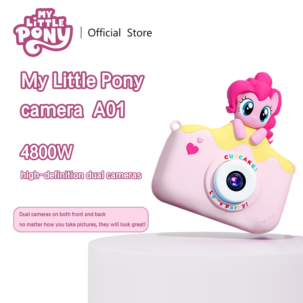 กล้องเด็ก My Little Pony เหมาะสำหรับเด็กผู้ชายและเด็กผู้หญิงอายุ 3-6-10 ปี ของเล่นของขวัญวันเกิด (รวมเมมโมรี่การ์ด 32GB) สามารถปรับภาษาไทย อังกฤษ และภาษาอื่นๆ ได้