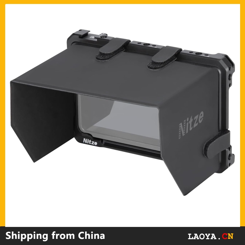Nitze Cage Kit for Atomos Shinobi II Monitor with Built-in Cold Shoe, NATO Rail and PU Leather Sunho