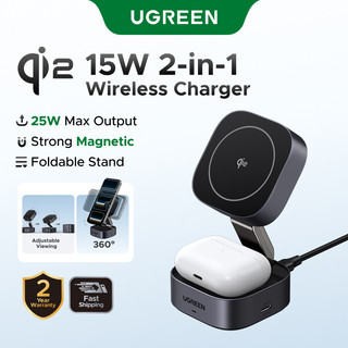 UGREEN 2-in-1 25W Max Qi2 MPP Genshin Impact Magnetic Wireless Charger 15W Max Compatible with iPhone 12-15, 5W Max, Airpods