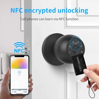 สมาร์ทลูกบิดลายนิ้วมือประตูล็อคสมาร์ทล็อค Biometric ประตูล็อคลายนิ้วมือประตูล็อค TUYA App สําหรับบ้านห้องนอน