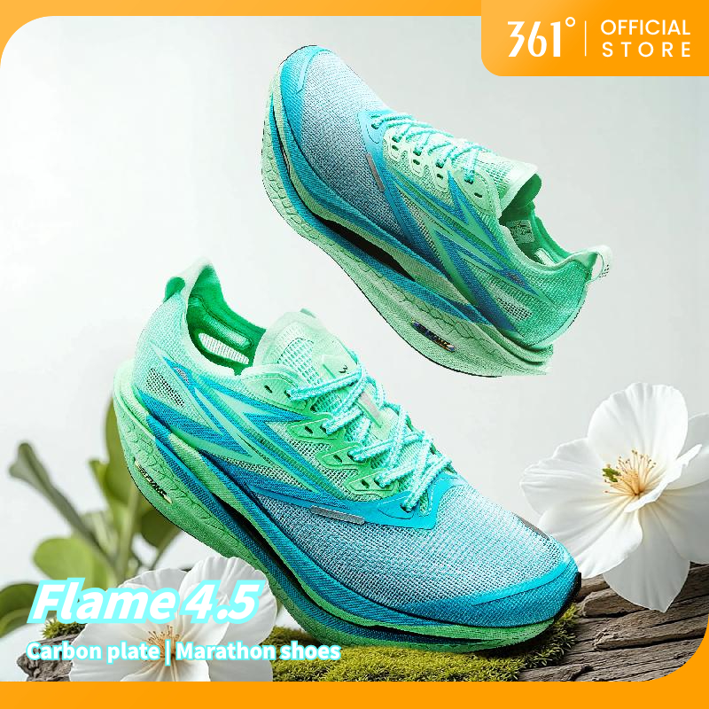 【Release on 10.1】361 Degrees Flame 4.5 รองเท้าวิ่งมาราธอนแบบแผ่นคาร์บอนระดับมืออาชีพ รองเท้ากีฬาระบา