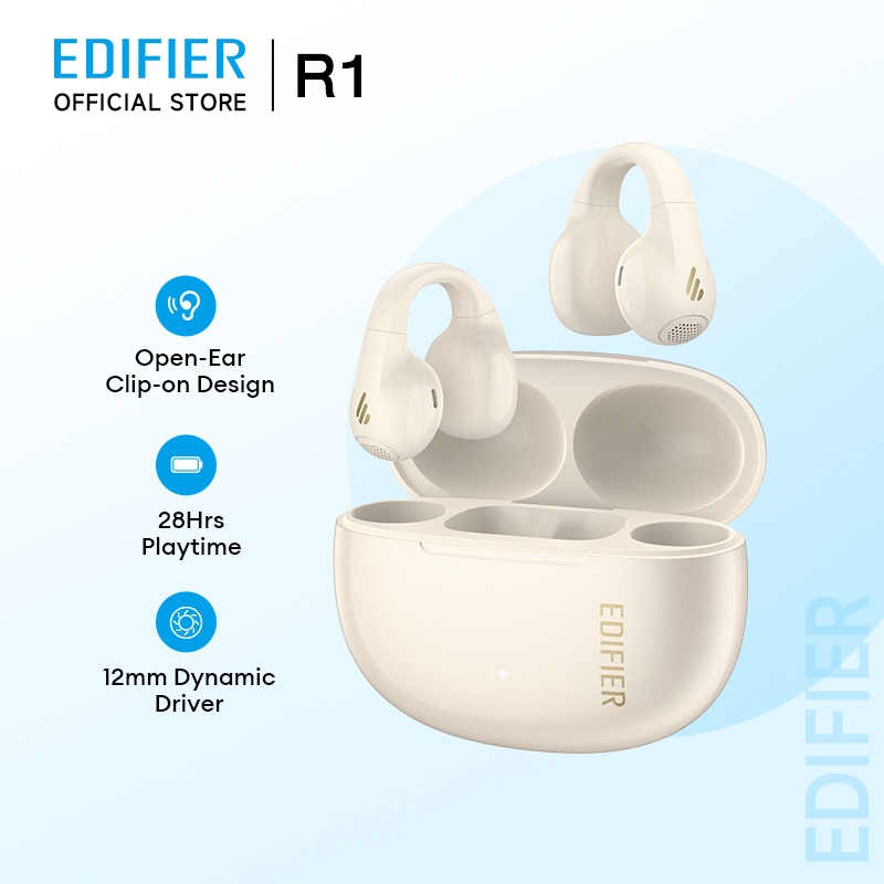 EDIFIER R1 หูฟังไร้สายบลูทูธแบบเปิดหู ไดรเวอร์ Dynamic เทคโนโลยีเสียงทิศทาง ใช้งานได้ 28 ชั่วโมง ระบ