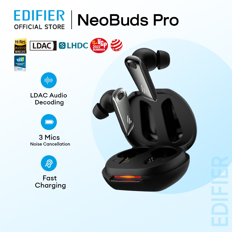 EDIFIER Neobuds Pro TWS หูฟังบลูทูธ หูฟังไร้สายตัดเสียงรบกวน ANC ไดร์เวอร์ไฮบริด ไมค์ 6 ตัว รองรับคุ