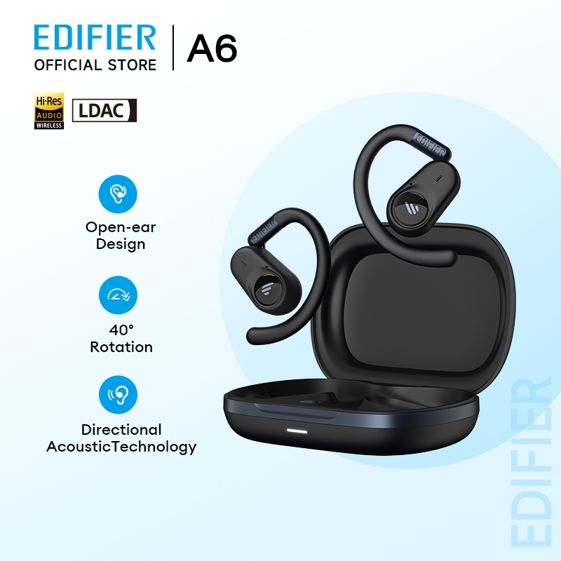 EDIFIER A6 TWS หูฟังบลูทูธ 5.4 หูฟังเปิดหูฟังเสียงความละเอียดสูง LDAC 40H Playback ไมโครโฟนในตัว Ada