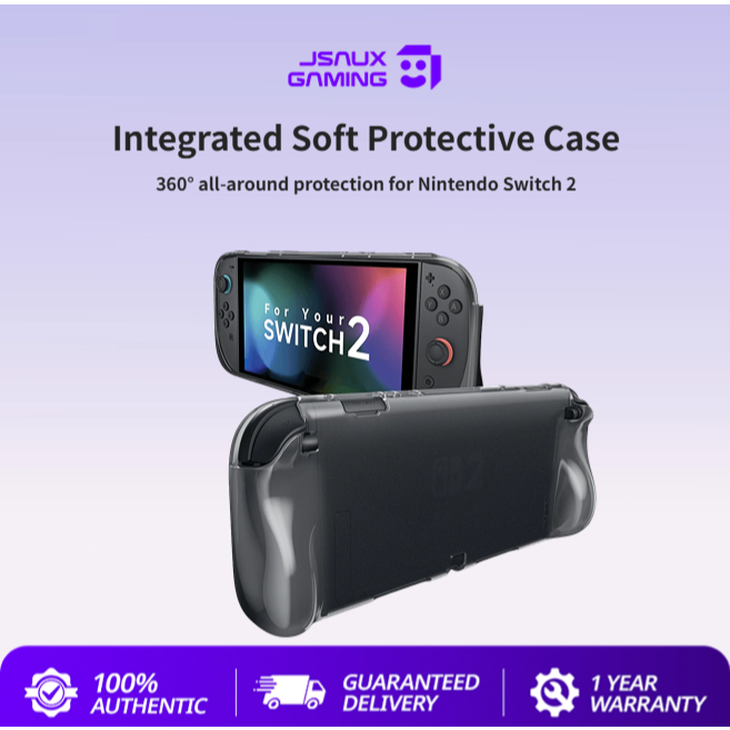 JSAUX เคสป้องกัน TPU แบบนุ่มแบบรวม for Nintendo Switch 2 เคสกันรอยแยกส่วนได้ เคส TPU นิ่ม ป้องกันรอย PC0115
