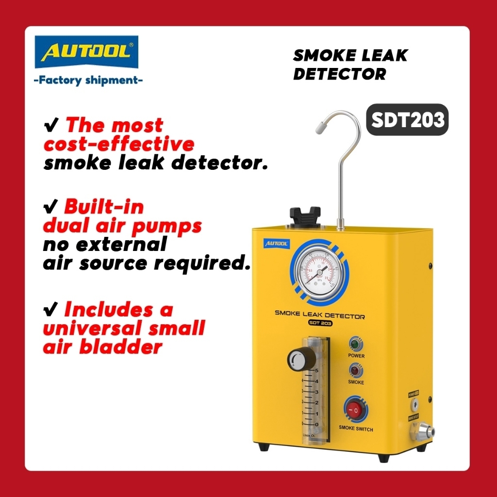 Autool SDT203 เครื่องตรวจจับควันรั่วในรถยนต์ เครื่องมือตรวจจับการรั่วไหล