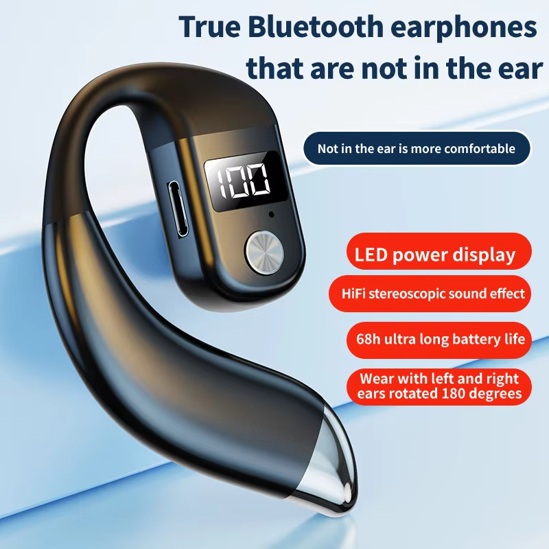 หูฟังหูเดียวหูฟังบลูทูธแบบครอบหู OWS จอแสดงผลดิจิตอลธุรกิจไร้สายอายุการใช้งานแบตเตอรี่ยาวนานและหมุนได้สําหรับการเคลื่อนไหว