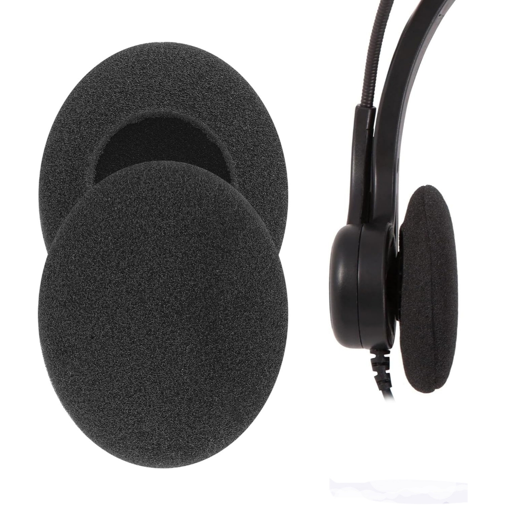 Comfort Foam เปลี่ยนแผ่นรองหูฟังสําหรับ Logitech OEM PC 860 หูฟังสเตอริโอแผ่นรองหูฟัง, ชิ้นส่วนซ่อม (สีดํา)