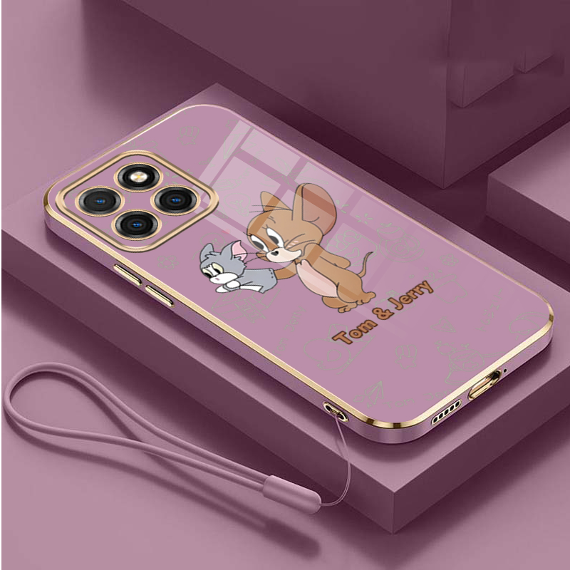 Honor X7d 5G 400 สมาร์ท 5G X7D การ์ตูน Duo Tom & Jerry Case Anti-Fingerprint Electroplated Soft Case