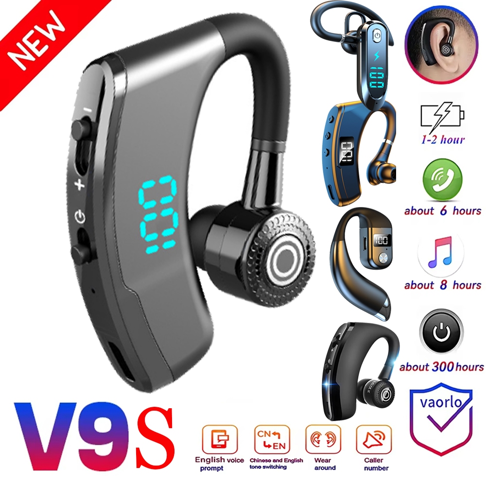 V9S/V9 ชุดหูฟังไร้สาย Bluetooth 5.2 หูฟังหูฟังที่เกี่ยวหูชุดหูฟังจอแสดงผล LED หูฟังธุรกิจไฮไฟสเตอริโอหูฟังกันน้ํา