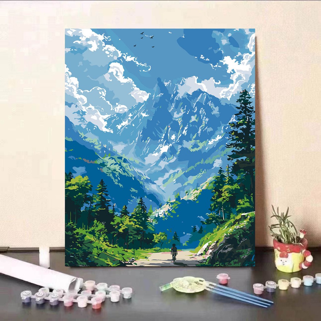 40*50cm ระบายสีตามตัวเลข ชุดระบายสี เฟรมระบายสี ระบายสี สำหรับตกแต่งบ้าน แบบขึงเฟรมไม้ ระบายสีตามหมายเลข ภาพวาด รูปติดผนัง วาดภาพ วาดภาพ/ภาพวาดสีน้ำมันดิจิตอล