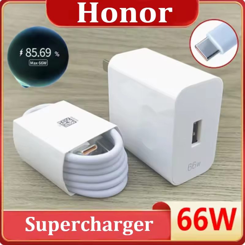 Honor Magic 7 Lite 66W EU/US SuperCharge Super Fast Charger 6A USB Type C สายชาร์จด่วนสําหรับ Honor 