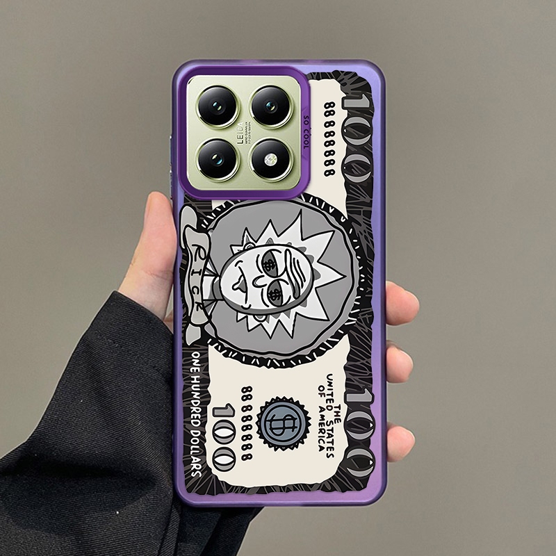 Xiaomi 15T Pro 5G xiaomi15T Rick การ์ตูนออกแบบ Dollar Bill Cover Candy Colore Frosted Feel Casing