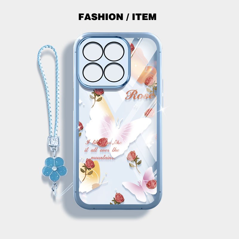 YBDเคสโทรศัพท์สําหรับHonor X7D 400 Smaart X8B X8C 4Gญี่ปุ่นและเกาหลีผีเสื้อดอกไม้พรีเมี่ยมโปร่งใส