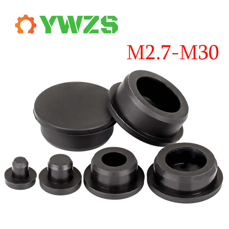 M2.7-M30 ยางสีดํา Fitting สกรูรู Stopper & Blanking End Cap - รอบปลั๊กซิลิโคนภายนอก, Grommet ฝาครอบ, Snap PVC ซีลหมวกและปะเก็นกันฝุ่นทนความร้อนปิดผนึก