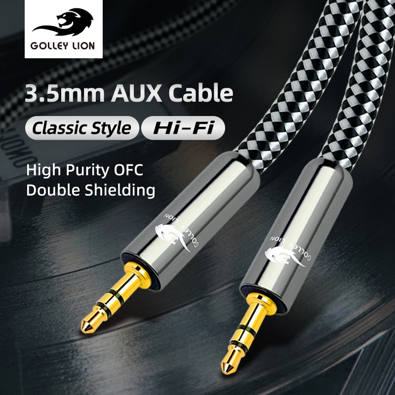 GOLLEY LION Aux Cable, Jack Cord & Audio 3.5mm Cable – เหมาะสําหรับหูฟัง – โทรศัพท์มือถือ – PC & Laptop Audio – Car – HiFi – Stereo