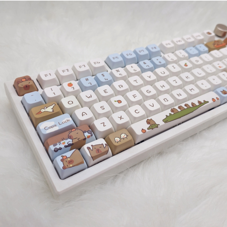 🔥ขายตรงจากโรงงาน🔥127 คีย์ ดูดี คาปิบาร่าน่ารัก ความสูง XDA คีย์แคประเหิด PBT คีย์แคปแป้นพิมพ์เชิงกล