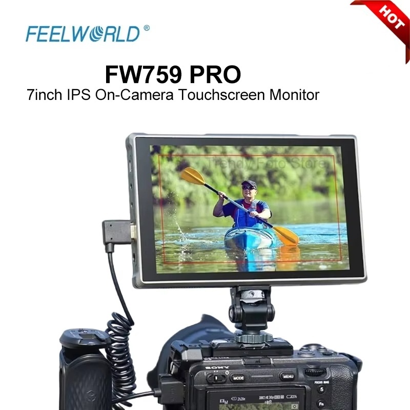 FEELWORLD FW759 PRO 7 นิ้วกล้อง Field Video Monitor 1280x800 หน้าจอสัมผัส IPS 4K HDMI-Compaptable Peaking Focus HD LCD Monitor