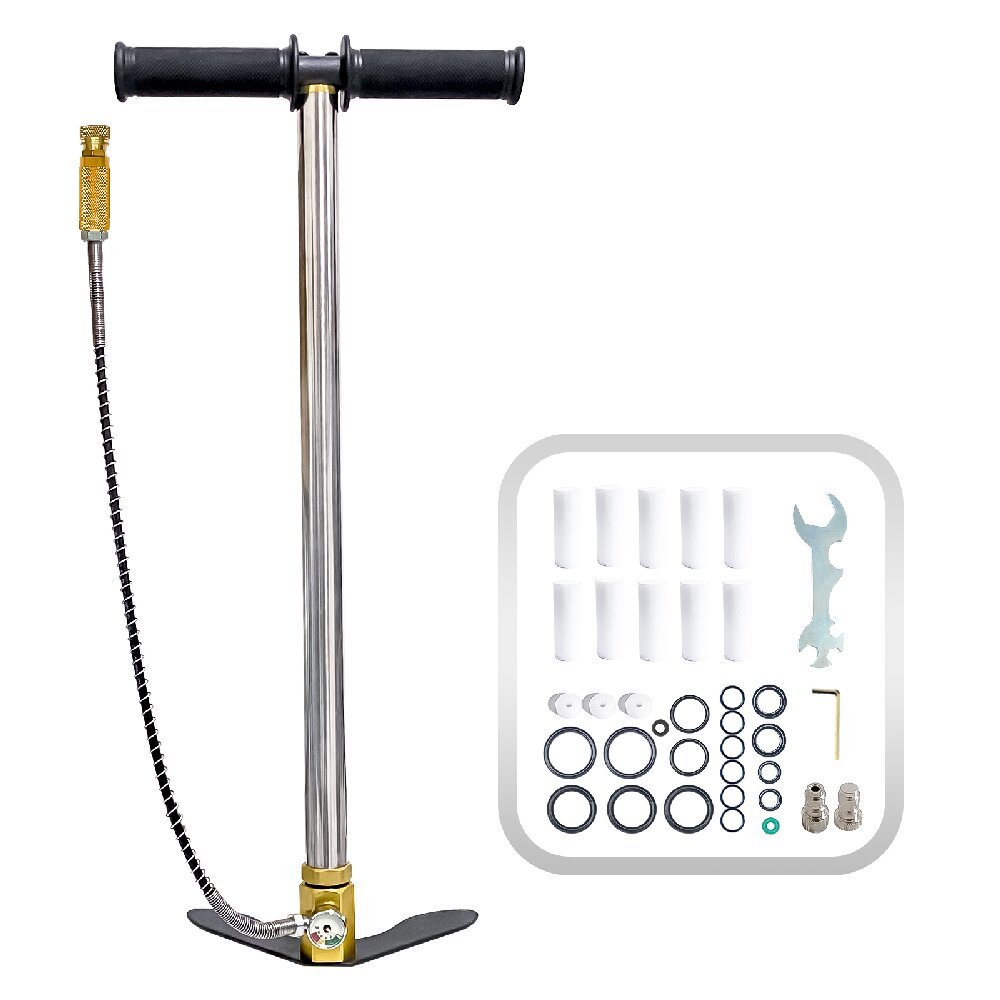 3 Stage 30mpa 4500Psi PCP ปั๊มมือแรงดันสูงดําเนินการ HPA ถังล่าสัตว์จักรยานจักรยาน