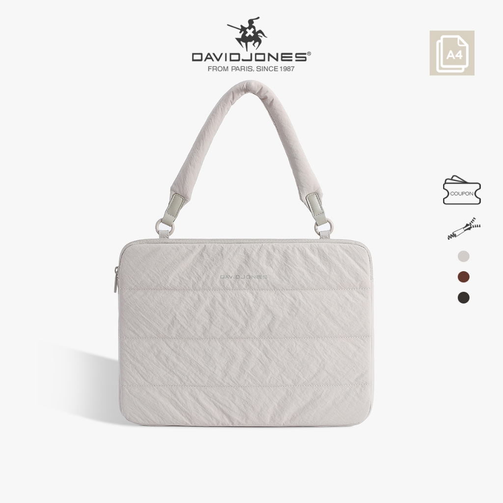 DAVID JONES เดวิด โจนส์ ปารีส พัฟ แล็ปท็อป 2025/2026 ฤดูใบไม้ร่วงฤดูหนาวผู้หญิงซูเปอร์ไฟไนลอนกันน้ํา 14/15''/16''กระเป๋าแล็ปท็อป