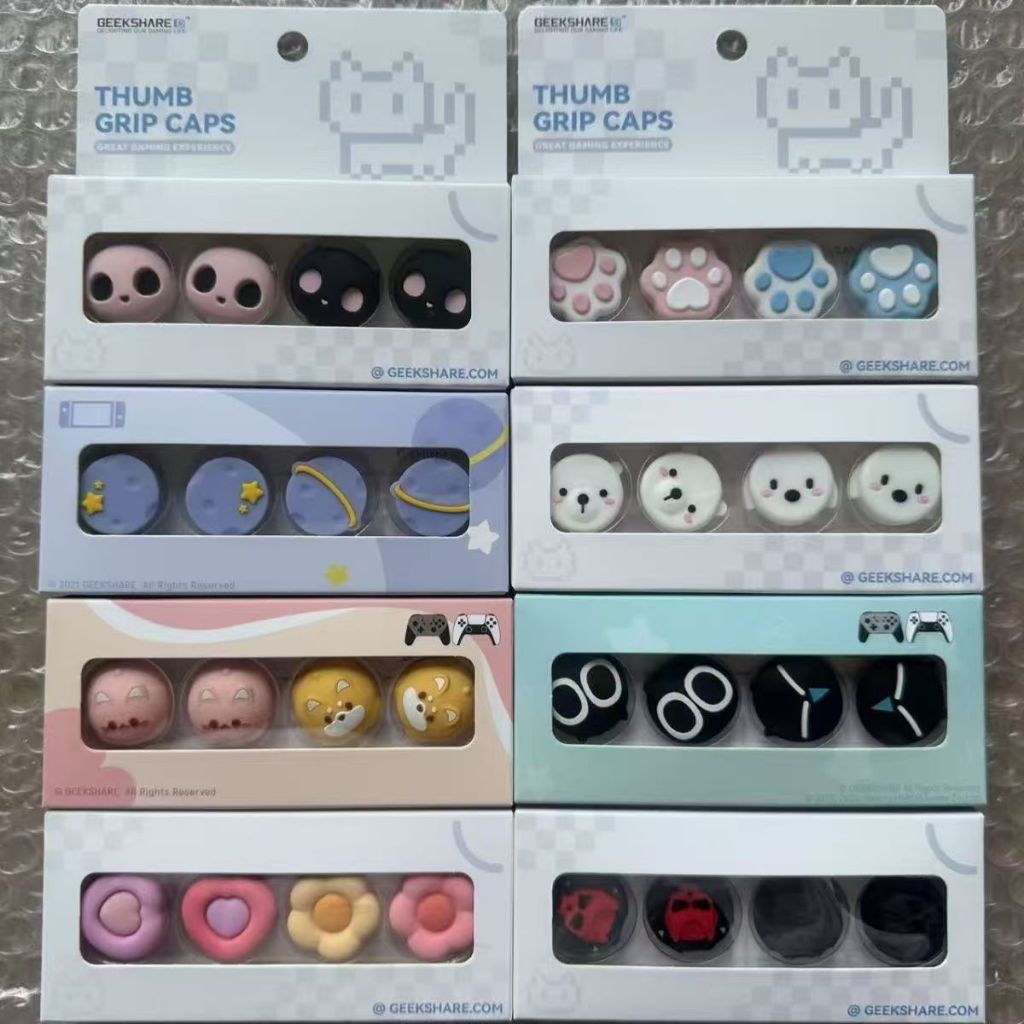 I Want PS5 Handle Rocker Cap PS4 Switch PRO Handle หมวกซิลิโคนสีดําสีชมพู Skull Pink Blue Cat Claw