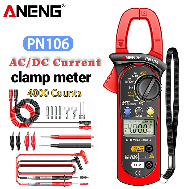 ANENG PN106 Digital Clamp-On Multimeter AC/DC Current/Voltage Tester เครื่องมือพกพาของช่างไฟฟ้า