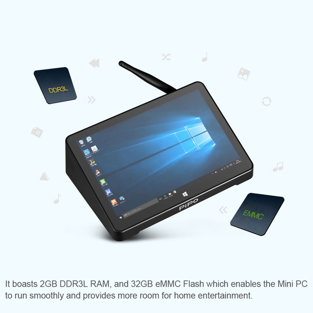 PiPO X8 S X8S Mini PC Intel N4000 Quad-Core 4GB Ram 64GB Rom Windows 10 กล่องสมาร์ททีวีบลูทูธ 4.0 Wi